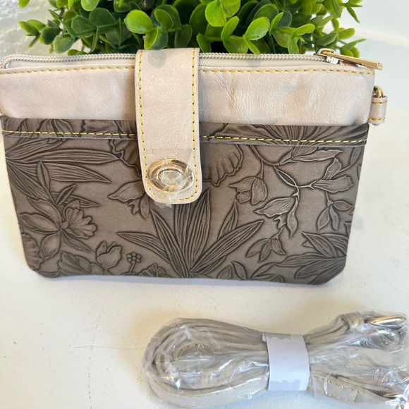 Beige‎ and Brown Crossbody or Wristlet - 8” x 5” - Picture 2 of 2